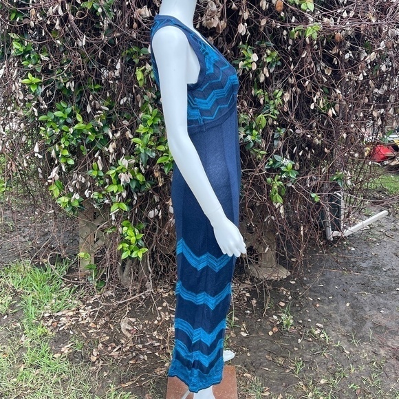 Missoni For Target Chevron Navy Blue V Neck Maxi Dress - Picture 4 of 10